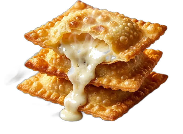 Gio's Crispy Golden Ravioli with a melted cheese pull